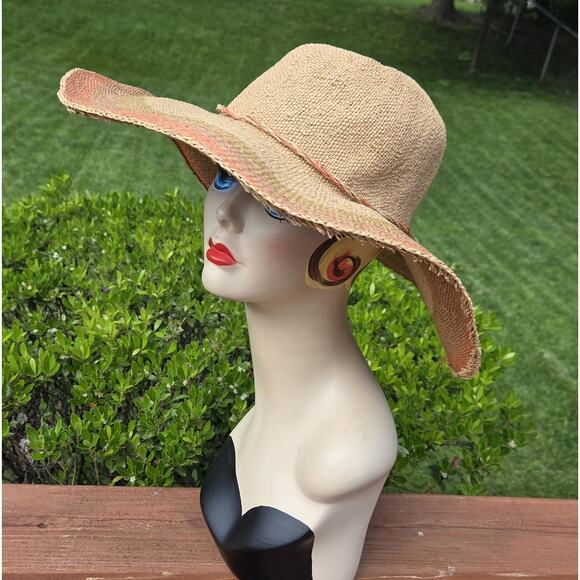 Scala Ombre Raffia Style Packable Sun Hat Boho Resort Beach Floppy Brim main image 7